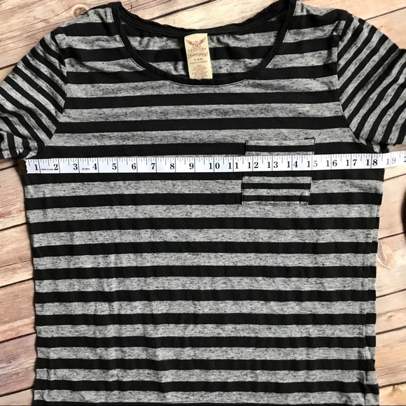 Black and Gray Striped Women’s Top - Picture 2 of 8